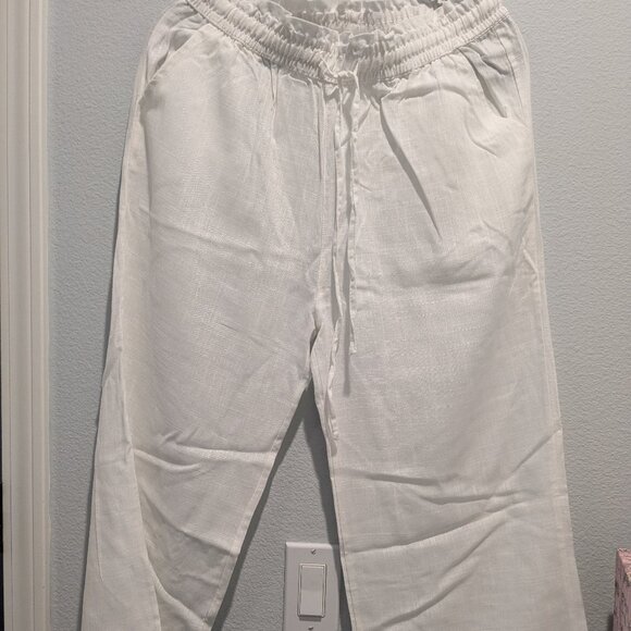 Vintage 100% Linen White Pants - Medium - Picture 1 of 6